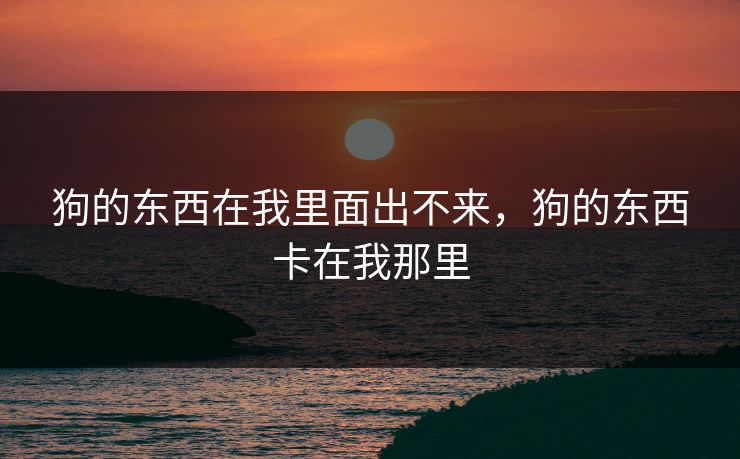 狗的东西在我里面出不来，狗的东西卡在我那里