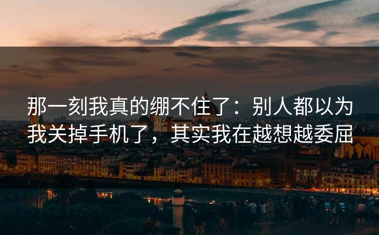 那一刻我真的绷不住了:别人都以为我关掉手机了,其实我在越想越委屈 第1张 那一刻我真的绷不住了:别人都以为我关掉手机了,其实我在越想越委屈 第1张